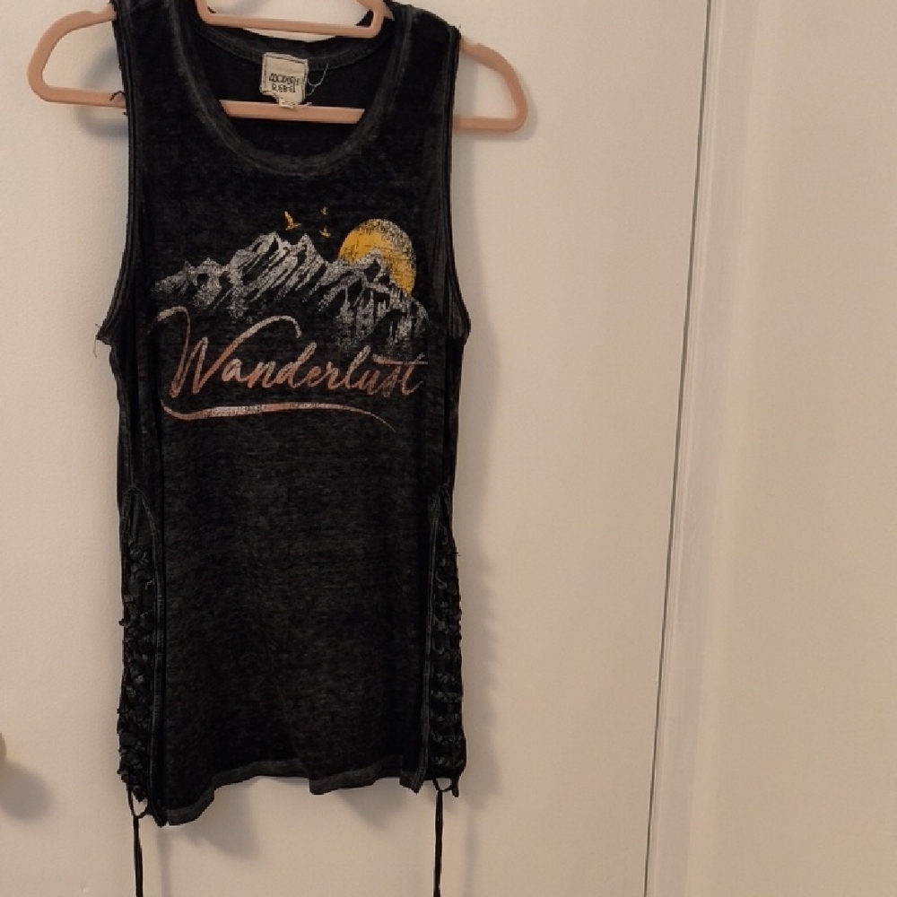 Chaser Black Wanderlust Graphic Tank Top
